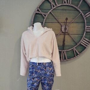 Urban Outfitters Cropped Cozy Faux Fur Hoodie